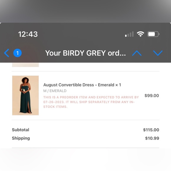 August Birdy Grey Dress. Color: Emerald - Picture 3 of 3